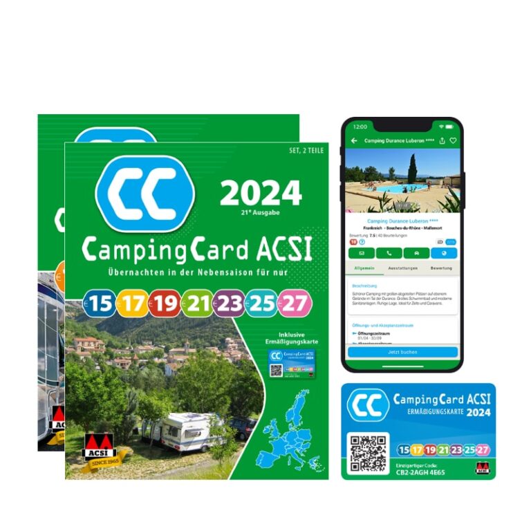 ACSI CampingCard 2024: Stellplatzführer für Camping in Europa