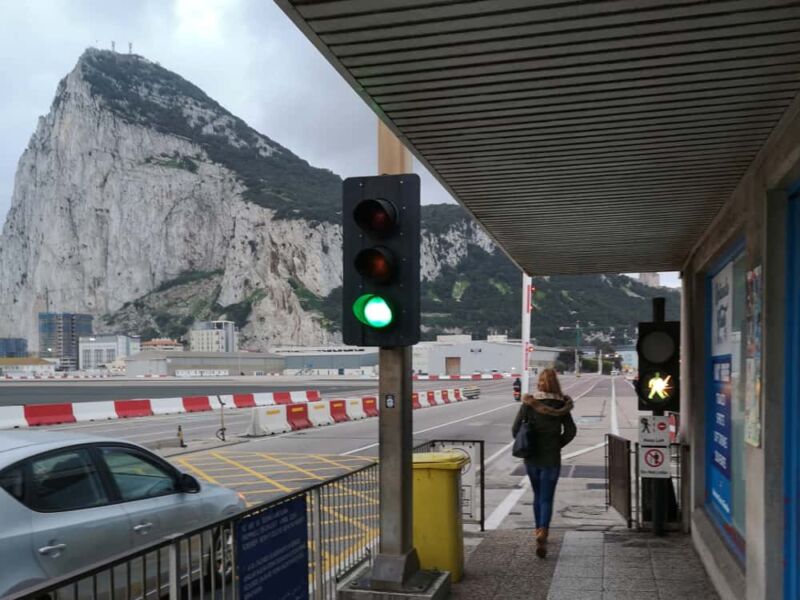 Ampel am Grenzübergang zu Gibraltar