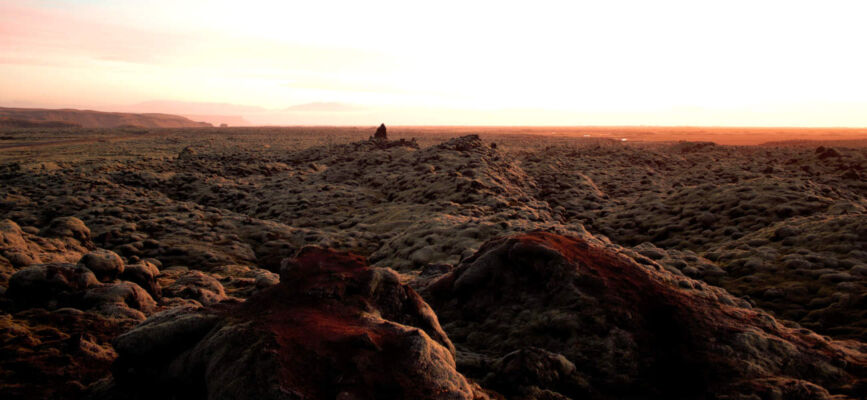 Eldhraun Lavafeld im Sonnenaufgang