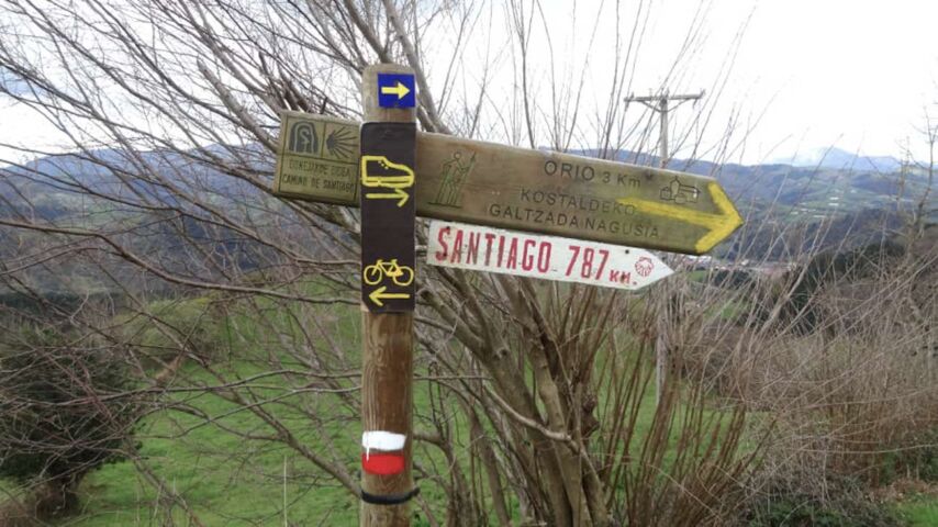 Wegweiser auf dem Jakobsweg