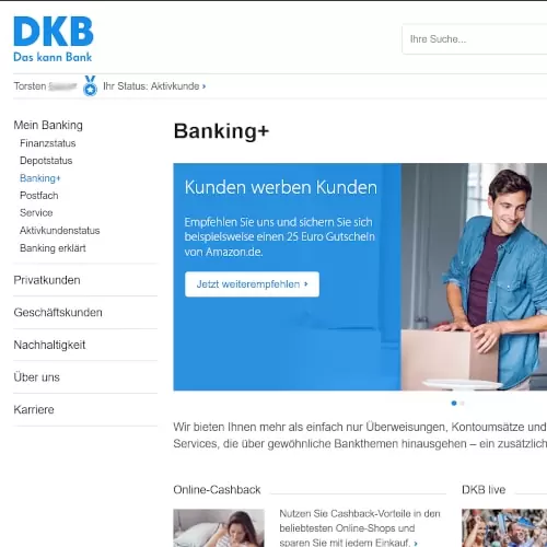 Anleitung für das DKB Online-Cashback Programm
